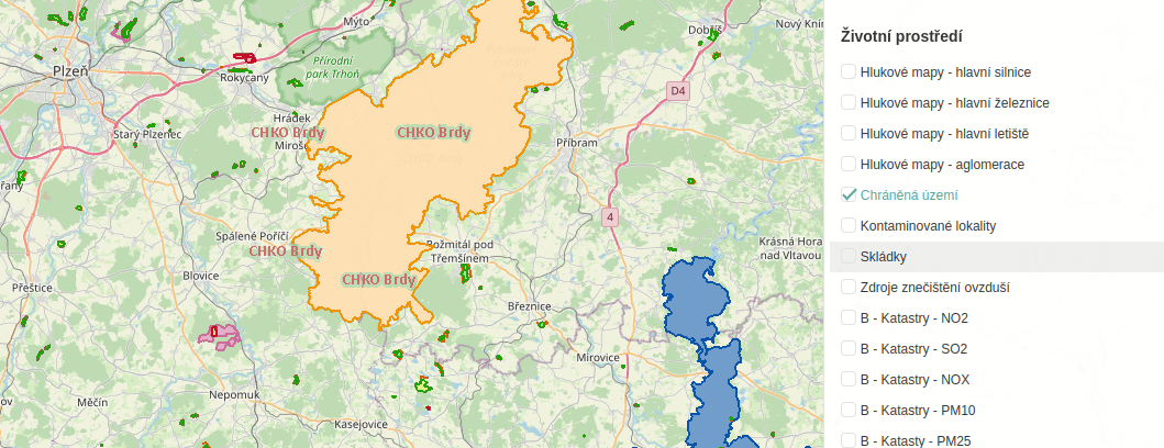 Mapa chráněných území
