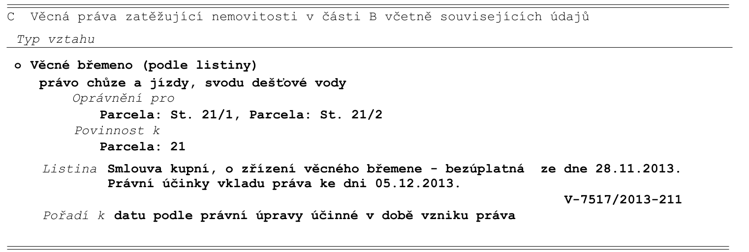 Věcné břemeno - ukázka